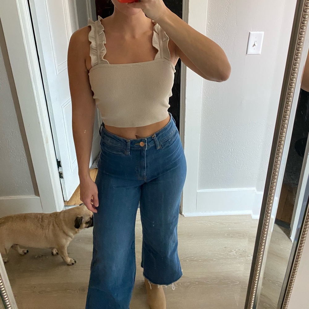 Ruffle strap crop top